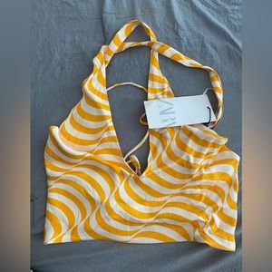 Zara bright orange S crop top
